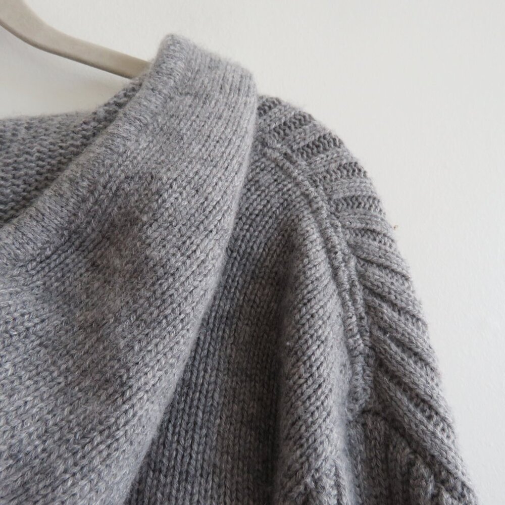 Gray Ribbed Women's Sweater - Picture 13 of 16
